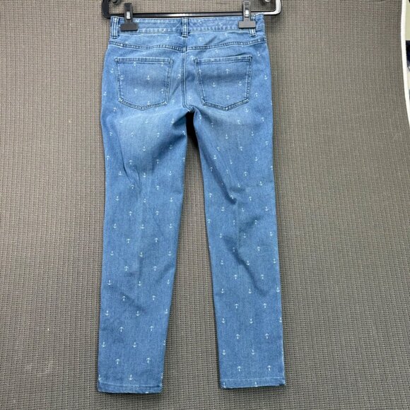 Talbots Simply Flattering Collection Ankle Jeans With Anchor Print - 2P - Picture 2 of 13